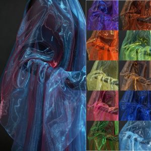 MUNCHX Colorful Two-color Gradient Fabric Thin Lightweight Organza Mesh Fabric Sewing Crafts 100X150cm Tulle Gauze Fabric Wedding Dress