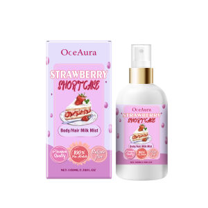 OceAura Strawberry Shortcake Body Hair Milk Mist 100ml —Moisturizing & Long-Lasting Fragrance Non-Alcoholic & Sulfate-Free All Skin Types Travel Beauty Personal Care Hair Care Fragrances 2-in-1 Moisturizing Body And Hair