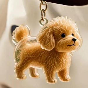 Minwen Dog Shape Pet Hair Storage Box Transparent DIY Handmade Pet Hair Keychain Backpack Decor Accessories Souvenir Collection Gift