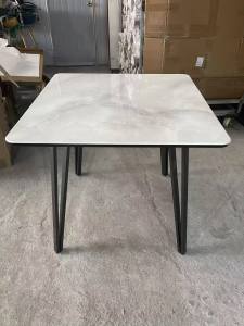 Dining Table Square Steel Tile Table High-end 4-seaters Luxury Reataurant Coffee shop Table Drable and high quality