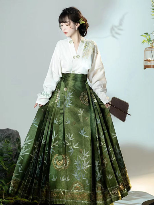 Hanfu Skirt Chinese Style Costume Mamianqun Ming Dynasty Weaving