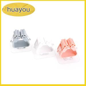 huayou Wall Mounted Mop Holder Brush Broom Hanger Umbrella Clip Bathroom Storage Rack