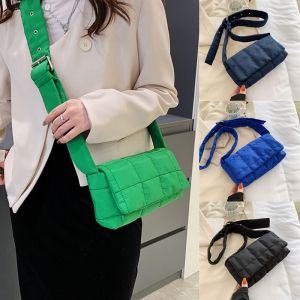 GOODOO Warm Large Capacity Lightweight Puffy Handbag Quilted Tote Bag Plaid Shoulder Bags Underarm Bags