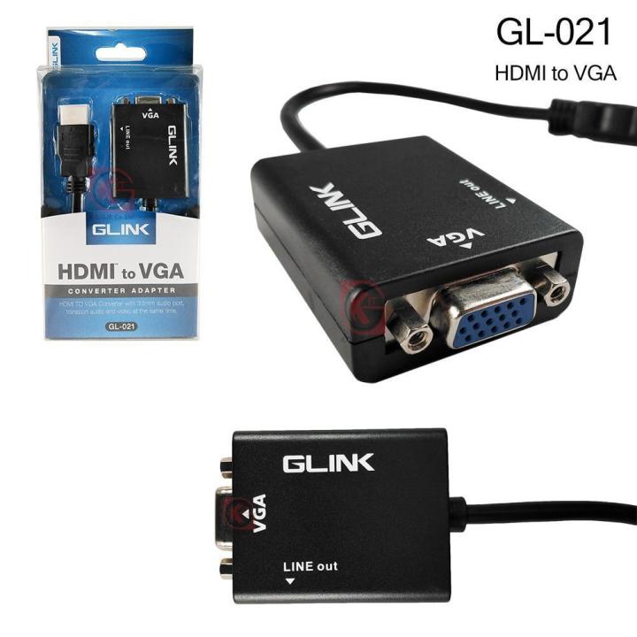 Glink GL021 สายแปลง HDMI TO VGA มีช่องต่อเสียง Converter Adapter With