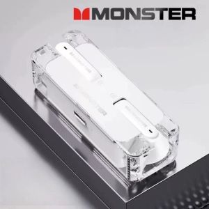 SG[In Stock]Monster XKT08 Wireless Bluetooth Earphone Headset Headphone Earbuds TWS HIFI Surround Bluetooth headset digital display binaural business Macaron with stereo stereo
