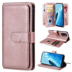 5Z แม่เหล็กสำหรับ OPPO Reno 8T 8Z 4Z 5G / Reno 8 7 5 4 Pro / Reno 5F 4F / Reno 8 7 5 4เคสโทรศัพท์เบาบางกระเป๋าสตางค์หนังแม่เหล็ก10ช่องเสียบบัตรคู่ปลอกเคสแบบพับปิดได้