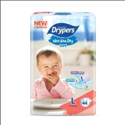 Drypers Wee Wee Dry TAPE Jumbo Pack NB 60s S 58s M 52s L 44s XL 36s XXL 32s 1 pack