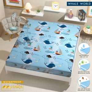 Seprai Monalisa Sprei Monalisa Waterproof Queen 160 x 200 cm Sprei Anti Ompol Sprei Waterproof Sprei Motif Sprei Lembut Sprei Murah Terlaris