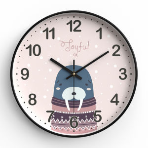 12 Glass Cover Wall clock Silent Various animal patterns BedroomSchool For Children