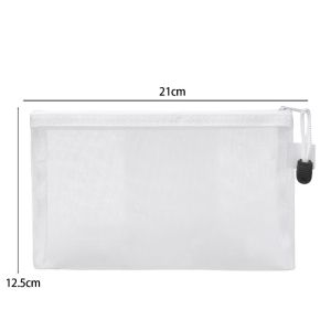 COZII แบบมินิมอล กระเป๋าดินสอแบบตาข่าย มีซิปปิด กระเป๋าใส่เครื่องสําอาง กระเป๋าใส่ของอเนกประสงค์ แบบพกพา มองเห็นของข้างใน