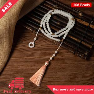 [COD] Trung Quốc Phong Cách Dài Màu Xanh Lá Cây Hạt Vòng Cổ Phật Thiền Màu Xanh Lá Cây Pha Lê Vòng Cổ Dài Tua Chokers Đồ Trang Sức Quà Tặng