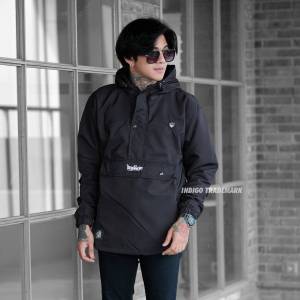 BNY Jaket Cagoule Parasut Pria Windbraker Outdoor Casual Termurah Terbaru Keren Gaya Brand Indigo