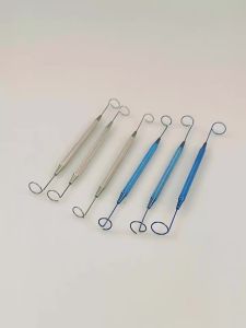 MEDGREAT 1 chiếc Que thăm khám mắt hai đầu bằng titan/thép không gỉ