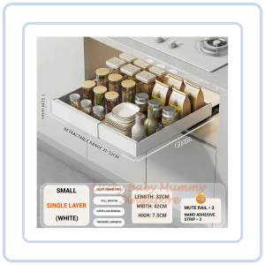 【COZYCASA】Extendable Pull- Out Drawer Organizer/ Kitchen Storage / Condiments Storage /Cabinet Storage