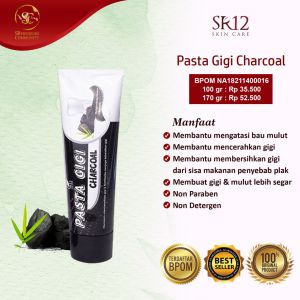PASTA GIGI CHARCOAL SR12 / ODOL CHARCOAL PEMUTIH GIGI ALAMI MENCEGAH BAU MULUT DAN MENGURANGI KARANG GIGI