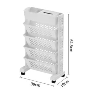 Multifunctional Shelf Rack Mobile Bookshelf 5/6 Layers Books Shelves Organizer Office Table Organizer Paper Rack File Organizer Under Table Organizer Bookcase Book Shelf Rack for Kids