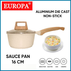PANCI EUROPA Sauce Marble 16 - 18 cm Panci Susu Anti Lengket + Tutup Kaca