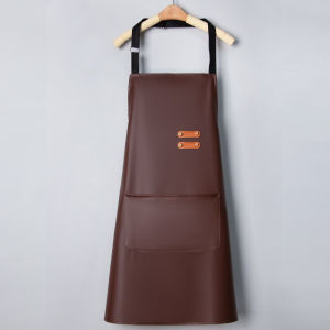 PVC Leather Apron Waterproof Oilproof Kitchen Home Cooking Catering Restaurant Workwear