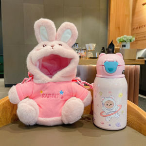 (HÀNG CAO CẤP - TẶNG STICKER SIÊU CUTE) Bình Giữ Nhiệt INOX 316 THỎ CON siêu dễ thương cho bé kèm túi đựng và dây đeo thời trang xinh