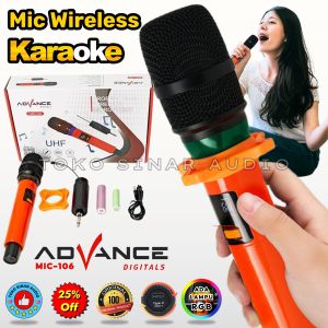 Mic Wireless Fitur Canggih Advance 106 Microphone Mic 106 Tanpa Kabel Mikropon Besi TOKO SINAR AUDIO