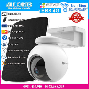 Camera 3MP 2K dùng sim 4G tích hợp pin và panel solar Ezviz EB8