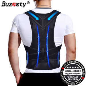 Buzesty Back Brace Posture Corrector for Men and Women - Improve Posture Lower Back and Waist Pain Full Lumbar Support Shoulder and Neck Stretcher Adjustable Straps and Breathable Material