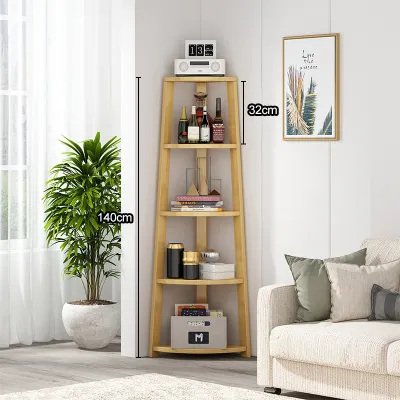 6 Layer Solid Wood Corner Book Shelf Flower Stand Storage Rack Organizer Wall Shelf Cabinet 187CM Flower Stand