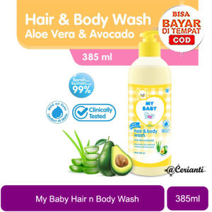 [PUMP 300 ML] MY BABY Hair & Body Wash Pump 385ml Sabun Bayi & Shampo 2in1 Lidah Buaya Alpukat Cerianti Lynn Design