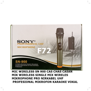 F72 MIC WIRELESS SN 900 CAS CHAS CASAN MIK WIRELESS SINGLE MIX WIRELES MIKROPHONE PRO NIRKABEL