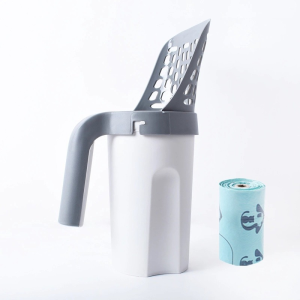 AIMAYAPET Cat Litter Scoop Cat Litter Scooper with Trash Container Removable Cat Litter Shovel Holder