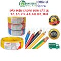 Dây điện cadivi đơn CV 1.0, 1.5, 2.5, 4.0, 6.0, 8.0, 10.0, đen, đỏ, vàng, xanh, vàng xanh | lõi đồng cao cấp | bền bỉ và bóng | dẫn điện tốt (lẻ 1m). 