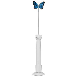 ELFINL 360° Rotation Butterfly  Electric Cat Teaser USB Rechargeable Suction Cup Base Automatic Cat Teaser Smart Self-Entertaining Interactive Pet Toy Indoor Play