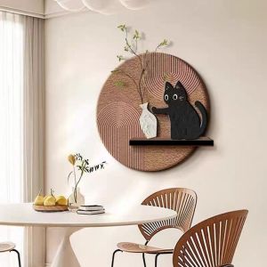 JUTBONG French Cream Style Decorative Painting Chinese Antique Medieval Style Hanging Healing Mural Fun Cat Design Healing Design Wall Mural Restaurant Decoration
