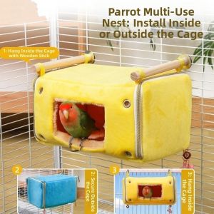 DGFDF Plush Warm Bird Hanging Nest Thicken Soft Parrot Hammock Winter Bird Nest Comfortable Bird Cotton Nest Winter Season