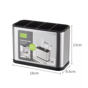 Stainless Steel Cutlery Holder - Kitchen Organizer & Drainer for Spoons Forks & Chopsticks