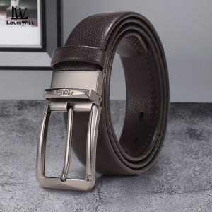 LouisWill Men Fashion Belts Second-layer Cowhide Leather Belt Trendy Utility Waist Belts Needle Buckle 120cm Adjustable Length Dress Belts for Men Vintage Jeans Belt for Men