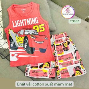 12 đến 40kg - Đồ bộ bé trai - Bộ ba lỗ sát nách cho bé trai size đại thun cotton mát mùa hè T300