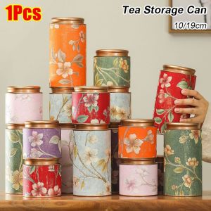 DAWEIF 1Pcs 10/19cm Empty Tea Can Green Black Tea Packaging Tinplate Storage Can Durable Household Tea Sealed Jar