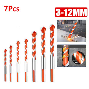 7pcs(3/4/5/6/8/10/12mm) ชุดดอกสว่านเจาะรู อเนกประสงค์ Alloy Triangle Overlord Drill Bits เจาะไม้ เจาะเหล็ก เจาะปูน เจาะกระเบื้อง เจาะอิฐ เจาะหินอ่อน  ชุดดอกสว่าน มัลติฟังก์ชั่แก้วโลหะกระเบื้องเจาะบิตสามเหลี่ยมชุดเซรามิกคอนกรีตอิฐไม้เจาะรูเลื่อยเจ