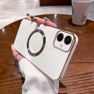 For Samsung Galaxy A06 5G Case Ultra Thin Solid Color Electroplated Casing For SamsungA06 Samsung A 06 With Magnetic Ring Wireless Charging Phone Cover