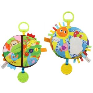 Forest Jungle Animal Digits Numbers Soft Baby Cloth Book with Teether: Infant Toddler Kid Early Educational Fabric Cloth Book