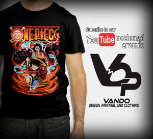 KAOS T-SHIRT ANIME ONE PIECE LUFFY | HITAM | ONE PIECE SERIES