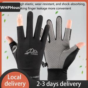 [COD] WHPHous Ship within 24 hours Summer Sunscreen Gloves Women Thin Ice Silk Anti-ultraviolet Dew Finger Touch Screen Driving Riding Non-slip Breathable Gloves