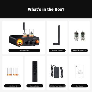 Fosi Audio MC331 2.0 Channel Bluetooth Stereo Integrated Tube Amplifier Mini All-in-One DAC Audio Power Amp for Passive Speaker