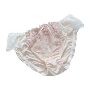 MEEU Bow Lace Briefs Cotton Crotch Sweet Women Underwear Breathable Mesh Lace Embroidered Panties Girl