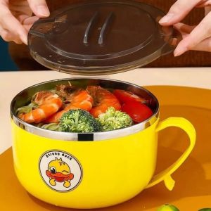 Ca Ăn Mì VỊT VÀNG Giữ Nhiệt Có Nắp Đậy 1000ml