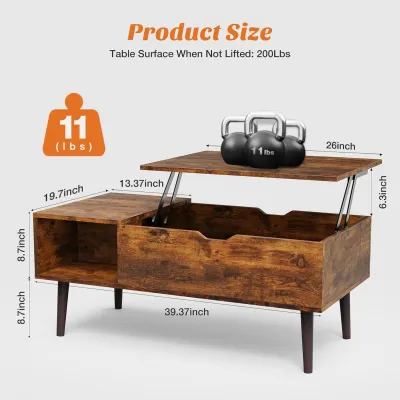 Living Room Liftable Coffee Table Adjustable Table Computer Desk Foldable Dining Table Household