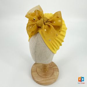 Time Zones หมวกบีนนี่ผ้าโพกหัวประดับโบว์ หมวกเด็กแรกเกิดโบว์ใหญ่ น่ารักเกินปุยมุย   baby hat