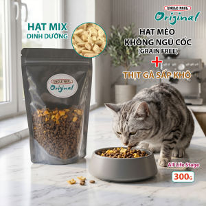 [Mua 1 Tặng 1] Thức Ăn Cho Mèo Uncle Paul Original Grain Free 300g Vị Thịt và Gà Sấy Hạt Dinh Dưỡng Cho Mèo Mọi Lứa Tuổi