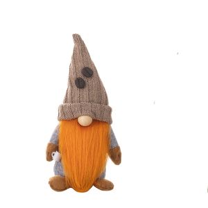 SKJK With Knitted Hat Coffee Gnomes Plush Doll Soft Plush Cute Elf Dwarf Plush Figurine Cartoon Exquisite Christmas Faceless Doll Home Decoration